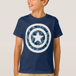 Avengers   Captain America Blue Camo Pattern T-Shirt