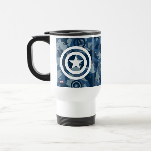 Avengers  Captain America Blue Camo Pattern Travel Mug