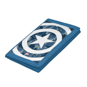 Avengers Captain America Blue Camo Pattern Tri-fold Wallet