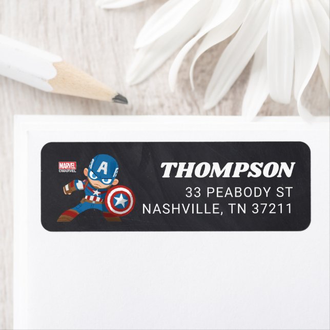 Avengers Captain America Chalkboard Birthday Label (Insitu)