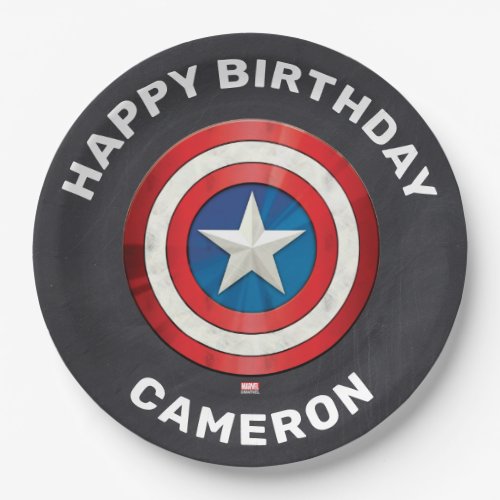 Avengers Captain America Chalkboard Birthday Paper Plates