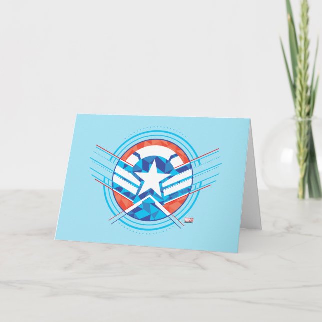 Avengers | Captain America Geometric Lined Shield Card (Front)