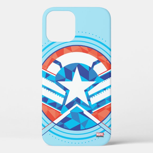 Avengers | Captain America Geometric Lined Shield Case-Mate iPhone Case (Back)