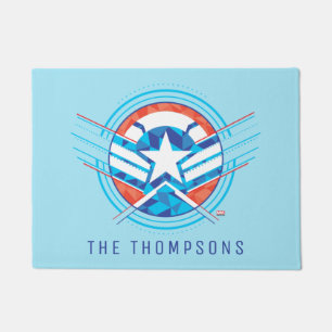 Avengers   Captain America Geometric Lined Shield Doormat