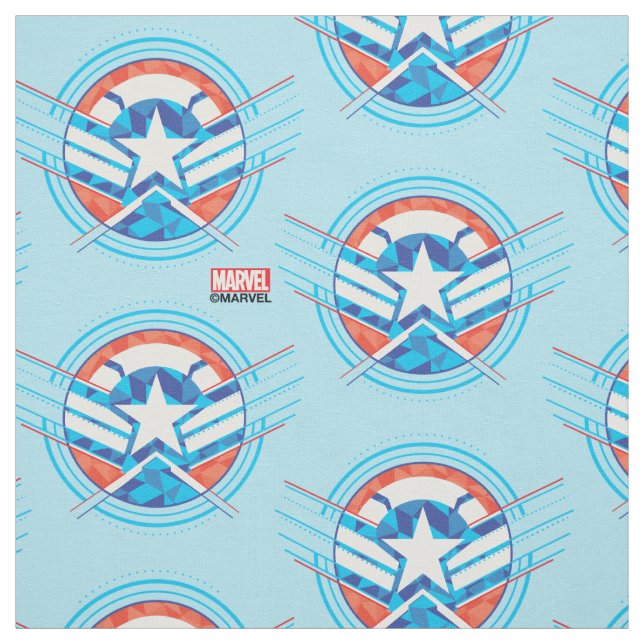 Avengers | Captain America Geometric Lined Shield Fabric (Swatch)