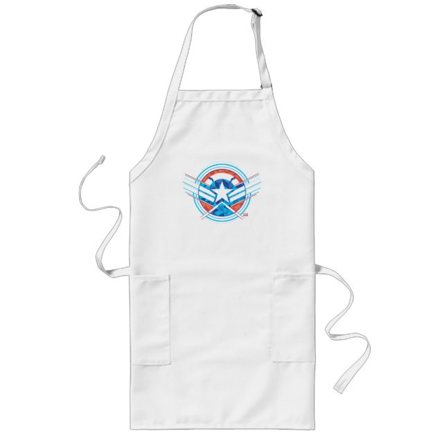 Avengers | Captain America Geometric Lined Shield Long Apron (Front)