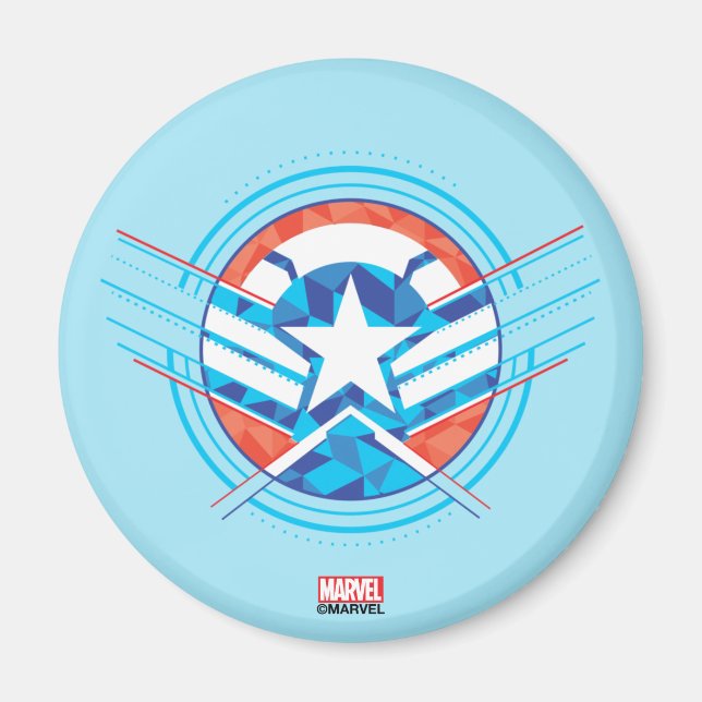 Avengers | Captain America Geometric Lined Shield Magnet (Front)