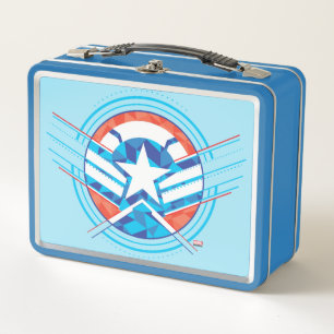 Avengers Captain America Geometric Lined Shield Metal Lunch Box