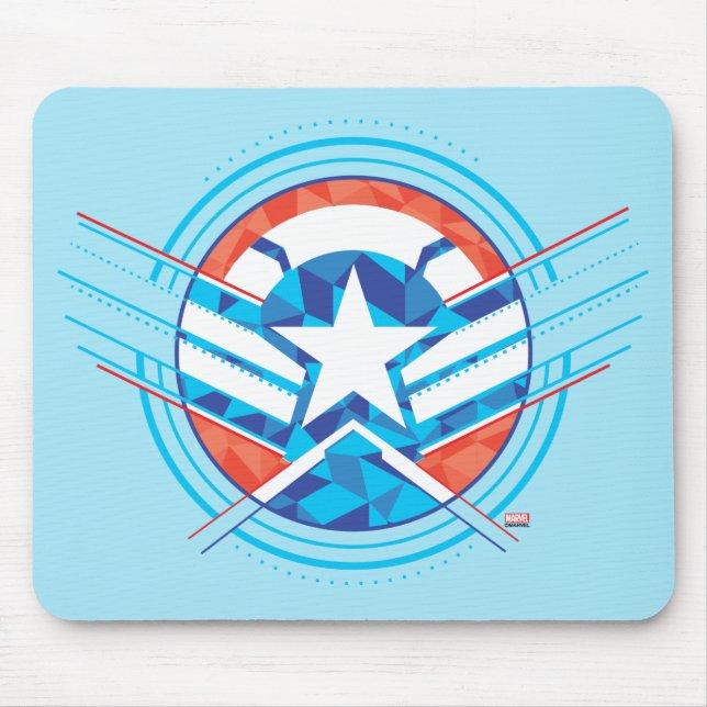 Avengers | Captain America Geometric Lined Shield Mouse Pad (Front)