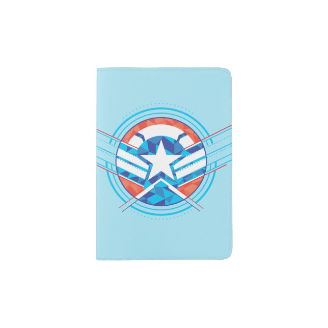 Avengers | Captain America Geometric Lined Shield Passport Holder (Front)