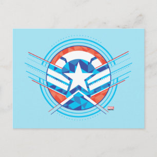 Avengers Captain America Geometric Lined Shield Postcard