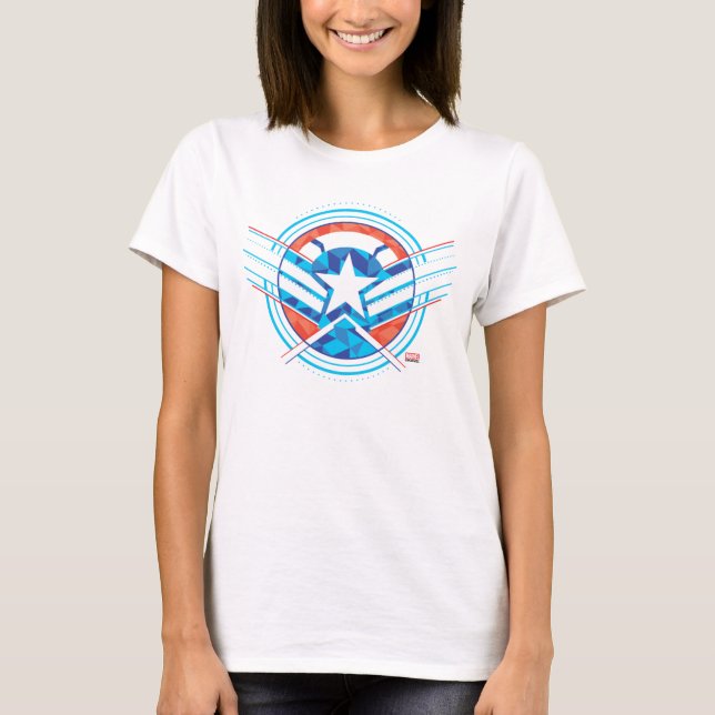 Avengers | Captain America Geometric Lined Shield T-Shirt (Front)