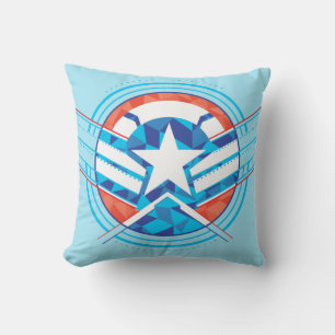 Avengers Captain America Geometric Lined Shield Throw Pillow