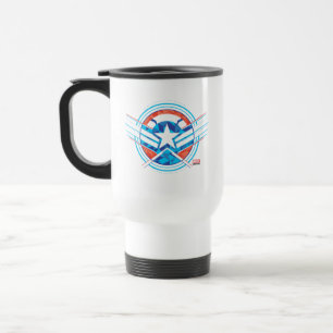 Avengers   Captain America Geometric Lined Shield Travel Mug