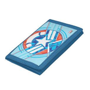 Avengers Captain America Geometric Lined Shield Tri-fold Wallet