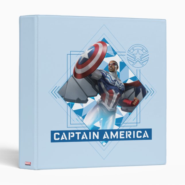 Avengers | Captain America Sam Wilson Diamond Art 3 Ring Binder (Front/Spine)
