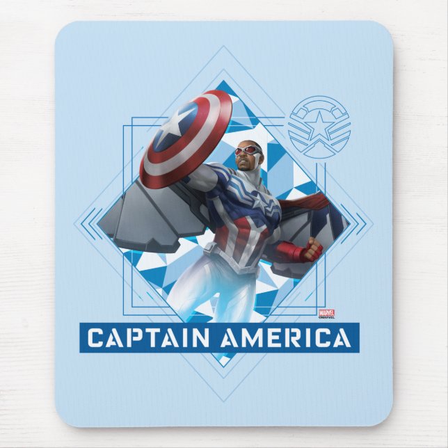 Avengers | Captain America Sam Wilson Diamond Art Mouse Pad (Front)
