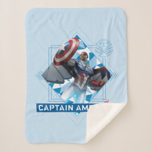 Avengers   Captain America Sam Wilson Diamond Art Sherpa Blanket