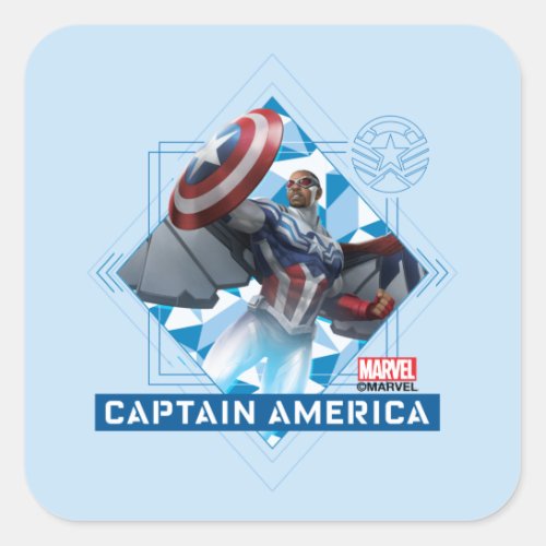 Avengers  Captain America Sam Wilson Diamond Art Square Sticker