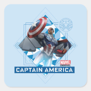 Avengers Captain America Sam Wilson Diamond Art Square Sticker