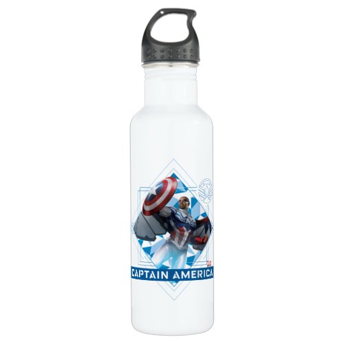 Avengers  Captain America Sam Wilson Diamond Art Stainless Steel Water Bottle