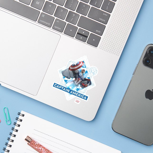 Avengers | Captain America Sam Wilson Diamond Art Sticker (Laptop w/ iPhone)