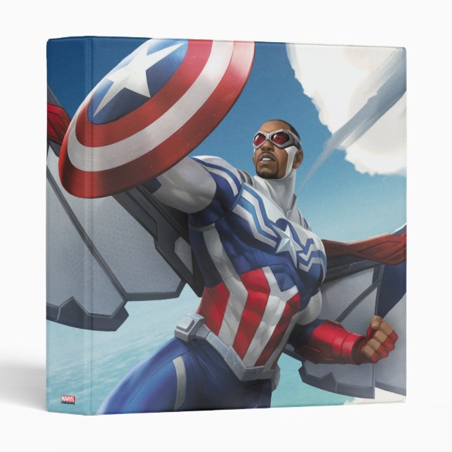 Avengers | Captain America Sam Wilson Flying 3 Ring Binder (Front/Spine)