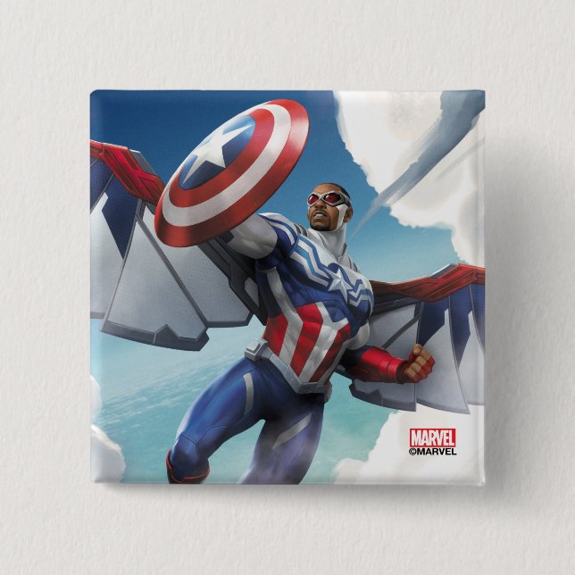 Avengers | Captain America Sam Wilson Flying Button (Front)