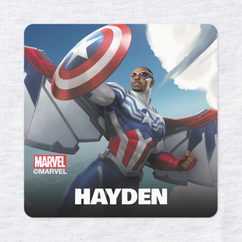 Avengers  Captain America Sam Wilson Flying Kids Labels