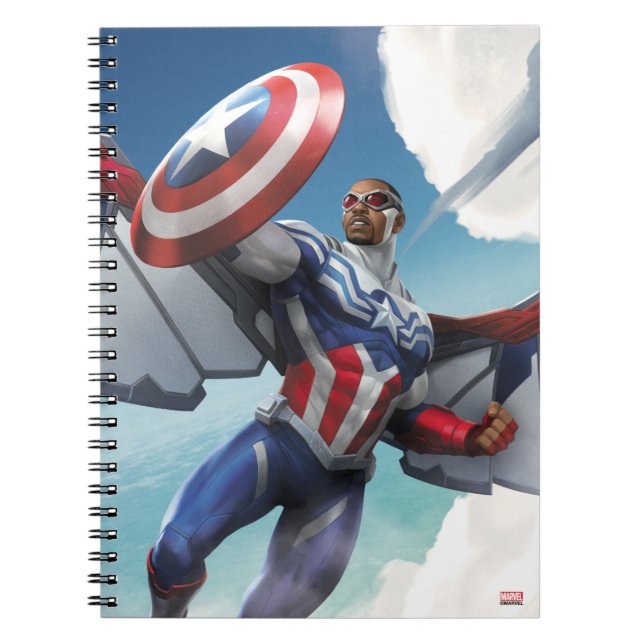 Avengers | Captain America Sam Wilson Flying Notebook (Front)