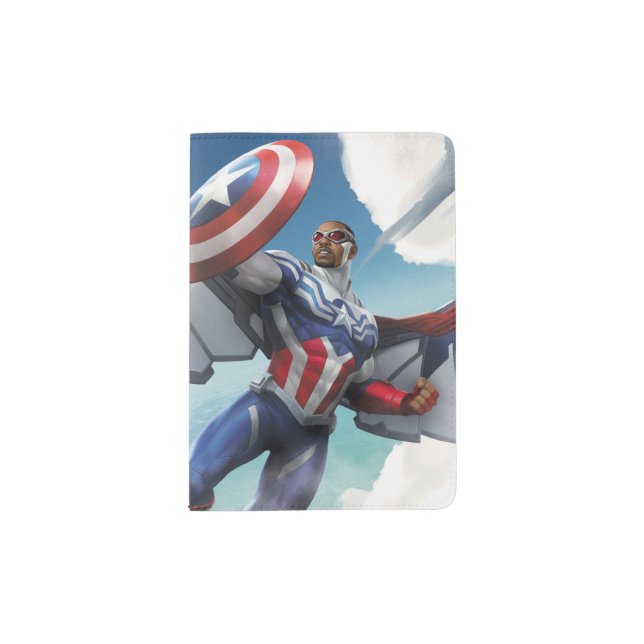 Avengers | Captain America Sam Wilson Flying Passport Holder (Front)