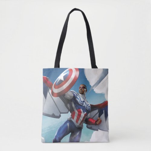 Avengers  Captain America Sam Wilson Flying Tote Bag