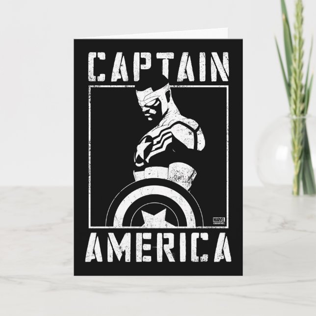 Avengers | Captain America Sam Wilson Stencil Art Card (Front)