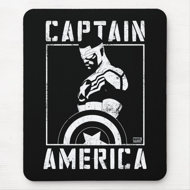 Avengers | Captain America Sam Wilson Stencil Art Mouse Pad (Front)