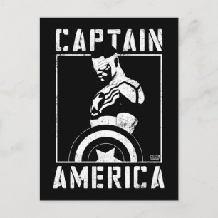 Avengers   Captain America Sam Wilson Stencil Art Postcard