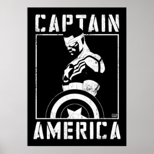 Avengers   Captain America Sam Wilson Stencil Art Poster