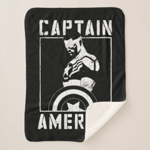 Avengers   Captain America Sam Wilson Stencil Art Sherpa Blanket
