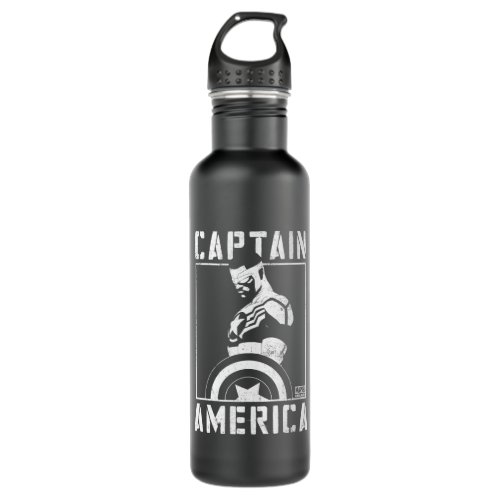 Avengers  Captain America Sam Wilson Stencil Art Stainless Steel Water Bottle