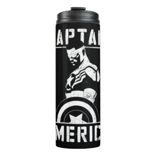Avengers   Captain America Sam Wilson Stencil Art Thermal Tumbler