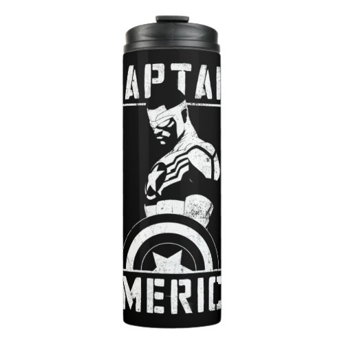 Avengers  Captain America Sam Wilson Stencil Art Thermal Tumbler