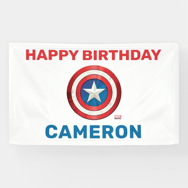 Avengers | Captain America Shield Birthday Banner (Horizontal)