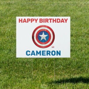 Avengers Captain America Shield Birthday Sign