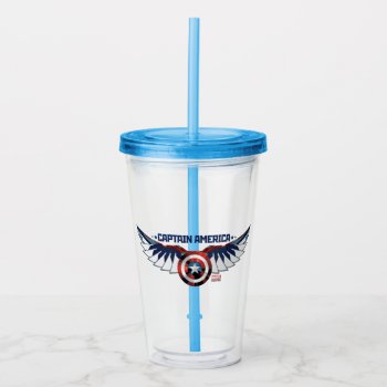 Avengers | Captain America Shield With Wings Acrylic Tumbler by avengersclassics at Zazzle