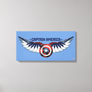 Avengers   Captain America Shield With Wings Canvas Print