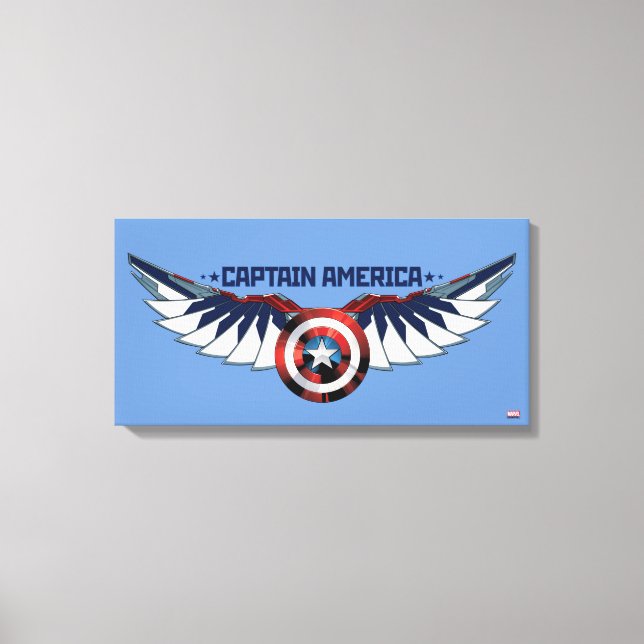 Avengers | Captain America Shield With Wings Canvas Print (Front)