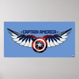 Avengers   Captain America Shield With Wings Poster