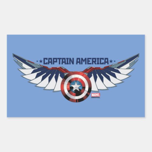 Avengers  Captain America Shield With Wings Rectangular Sticker