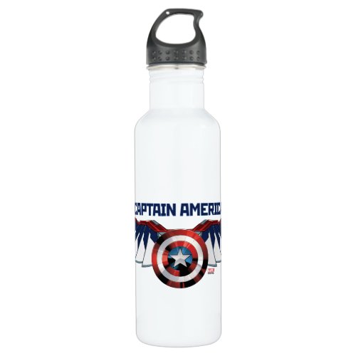 Avengers  Captain America Shield With Wings Stainless Steel Water Bottle