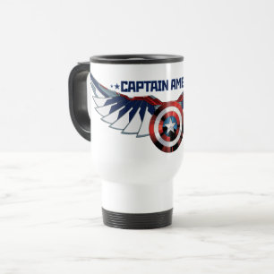 Avengers   Captain America Shield With Wings Travel Mug