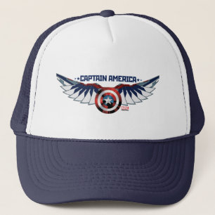 Avengers   Captain America Shield With Wings Trucker Hat